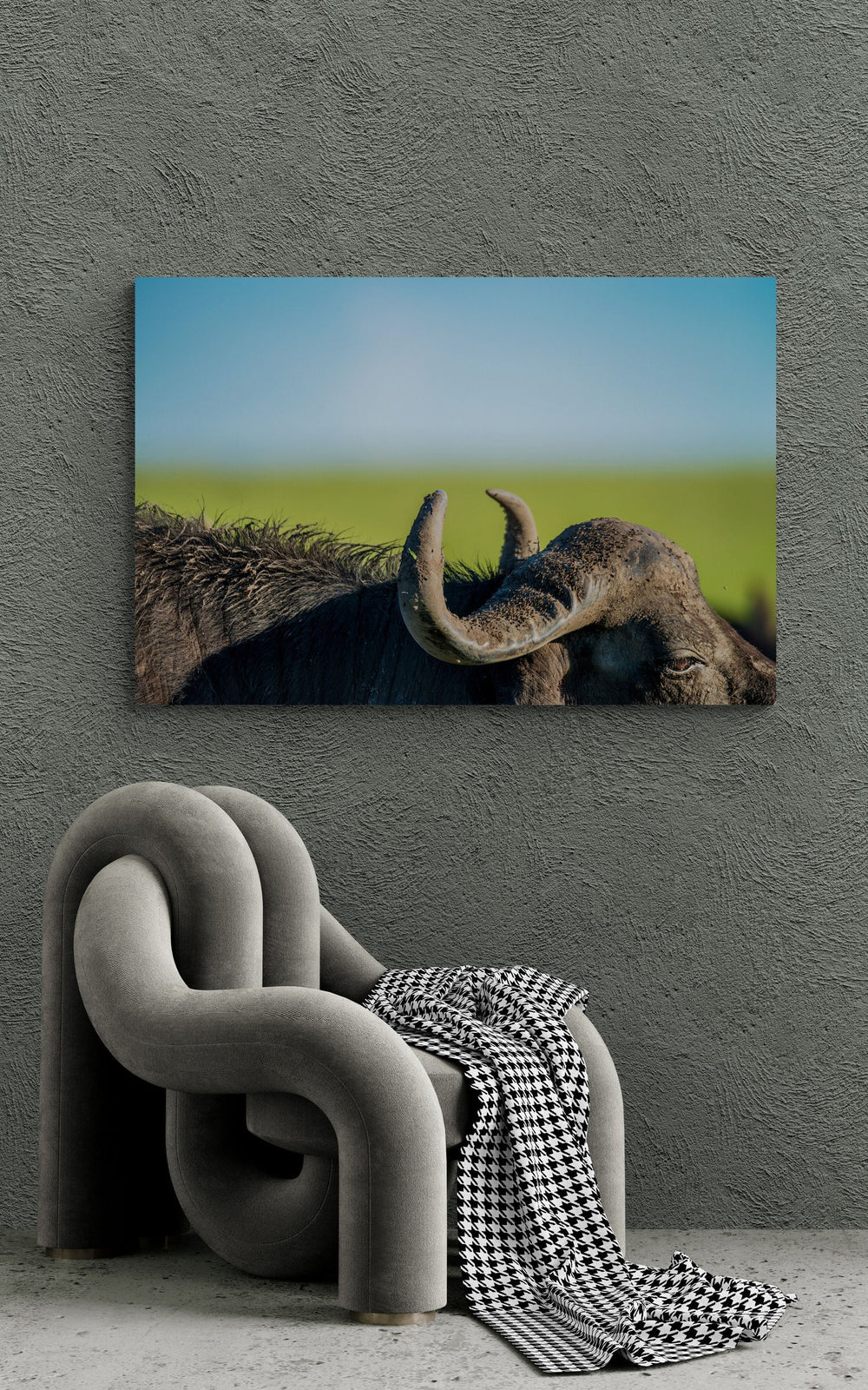 Cape buffalo art print — The Buffalo by Shannon Wild — view 4 in a room