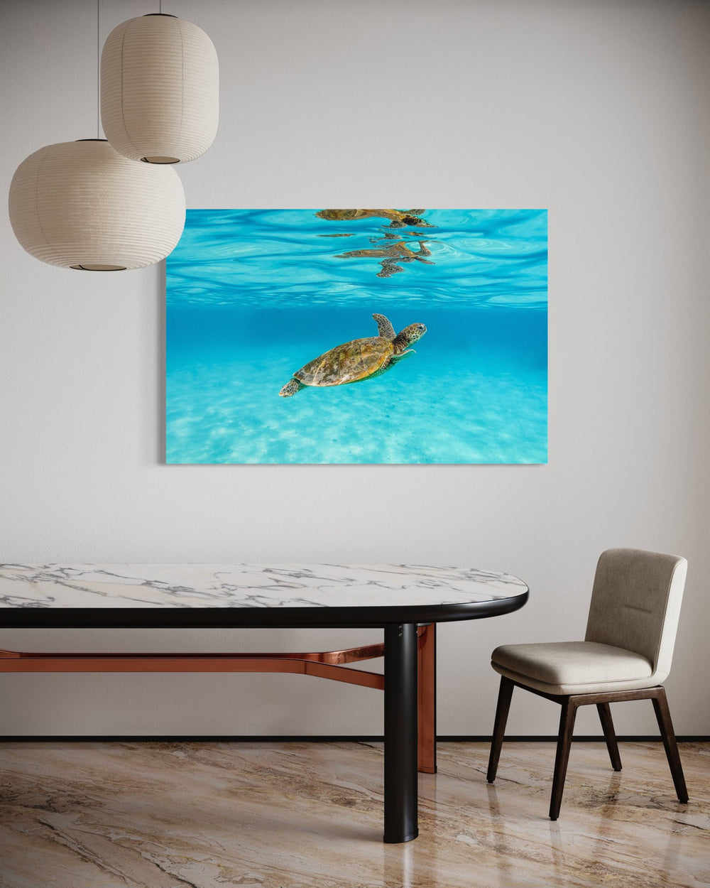 Sea turtle art print — The Feeling by Anouska Freedman — view 4 in a room