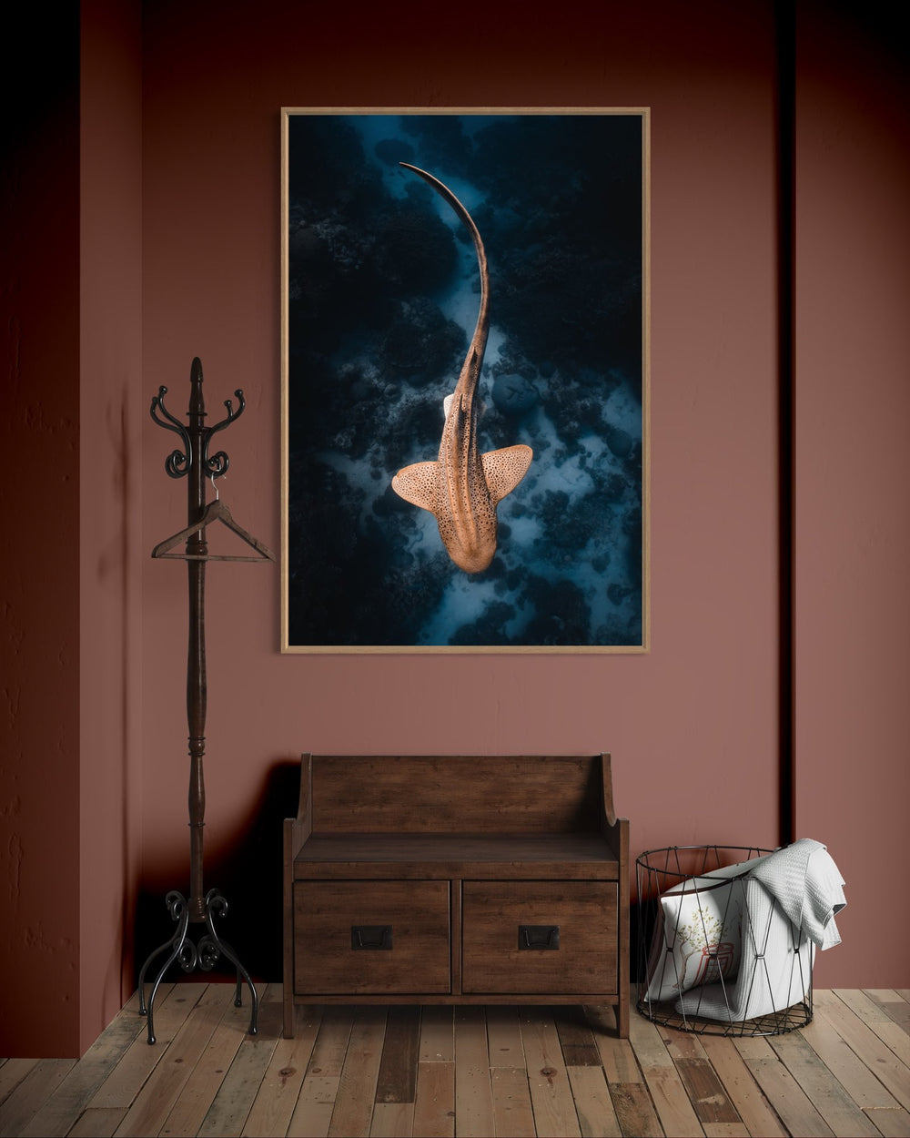 Leopard shark art print — The Graceful by Daniel Nicholson — view 4 in a room