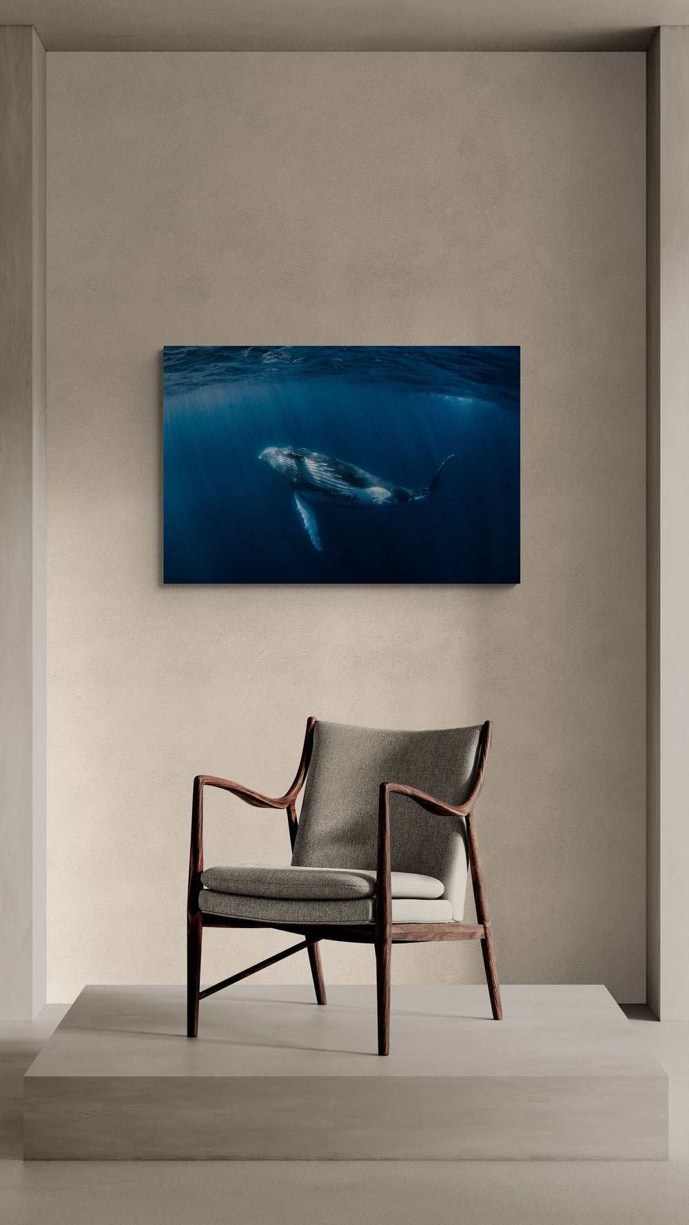 Humpback whale art print — The Humpy by Ollie Clarke — view 4 in a room