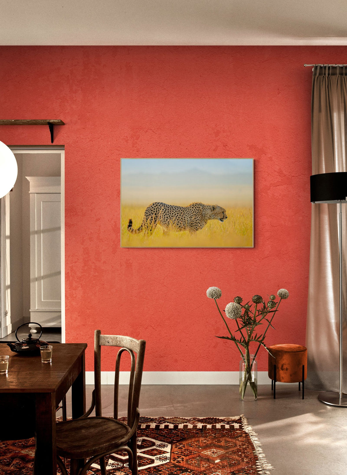 Cheetah art print — The Hunting by Shannon Wild — view 2 in a room