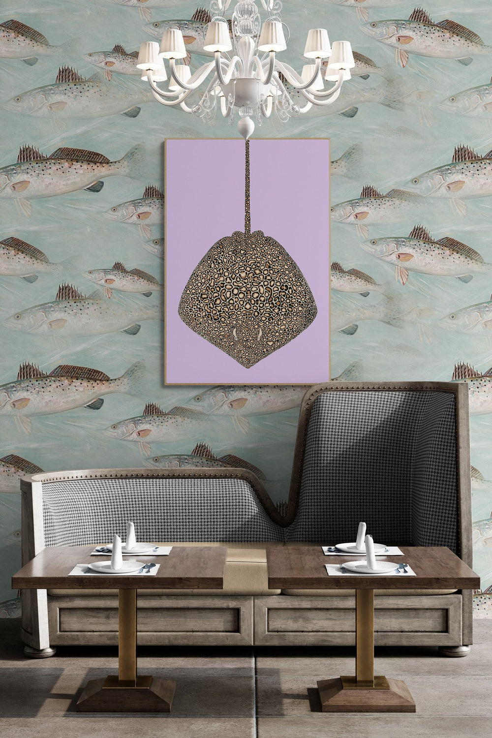 Leopard whipray art print — The Leopard Whipray by Ian Daniell — view 4 in a room
