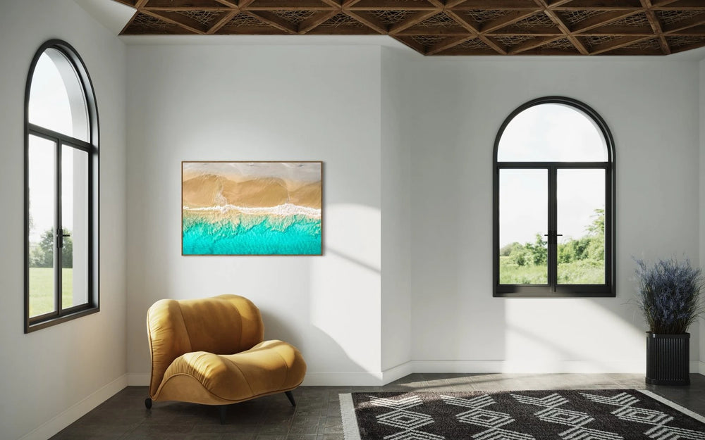 Shore break art print — The Shore Break by Andre Rerekura — view 4 in a room