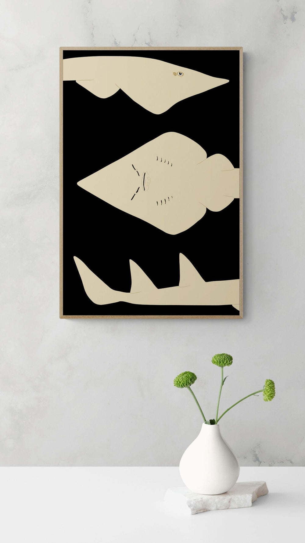 Shovelnose ray art print — The Shovelnose Ray by Ian Daniell — view 4 in a room