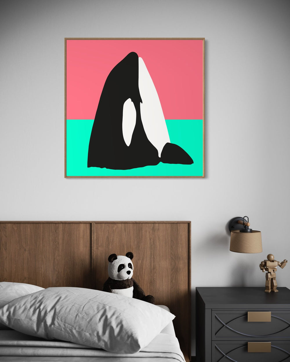 Orca art print — The Spyhop by Ian Daniell — view 4 in a room