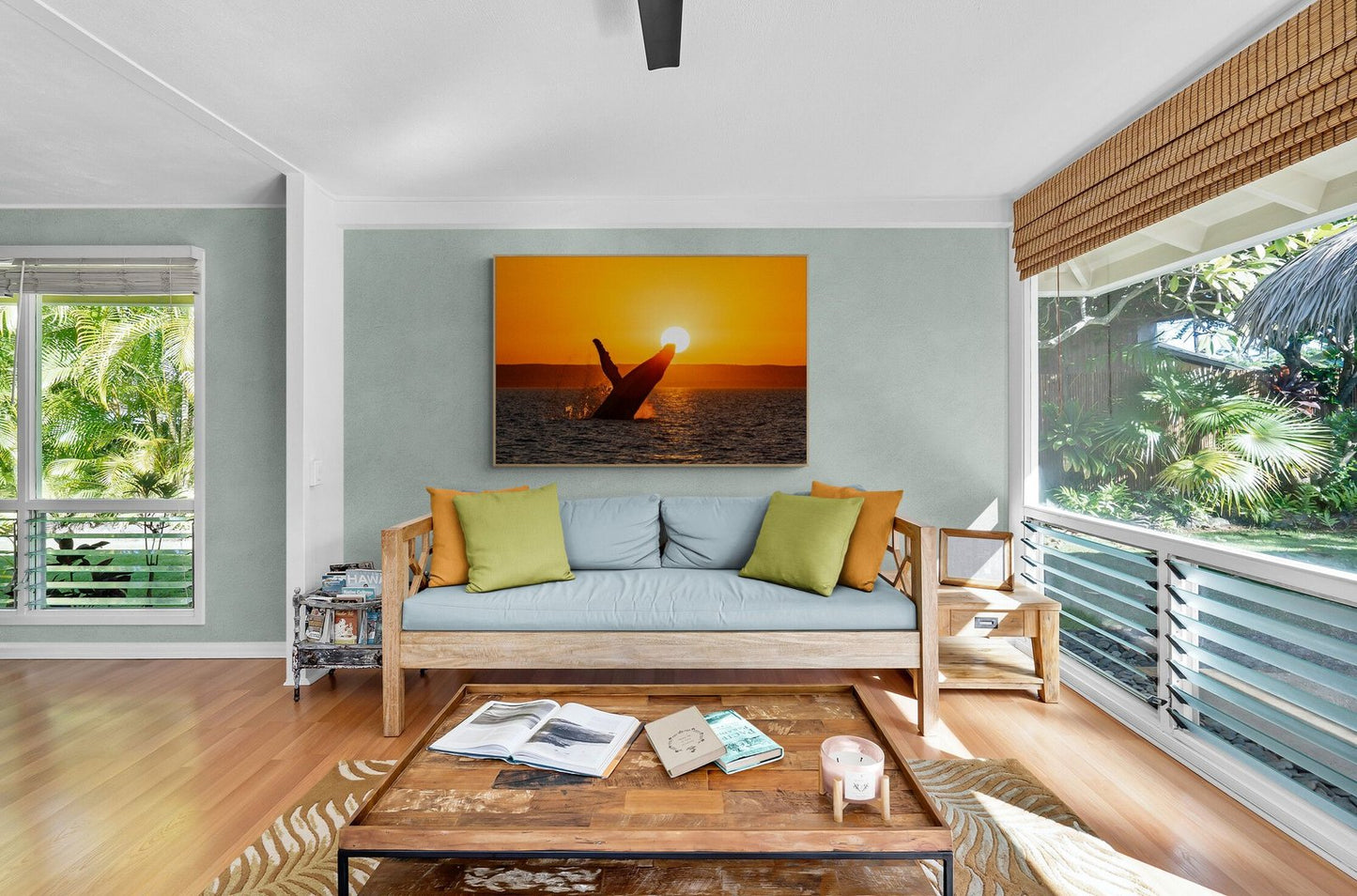 In-room photo of "The Sunset Wave," an artwork by Ollie Clarke.