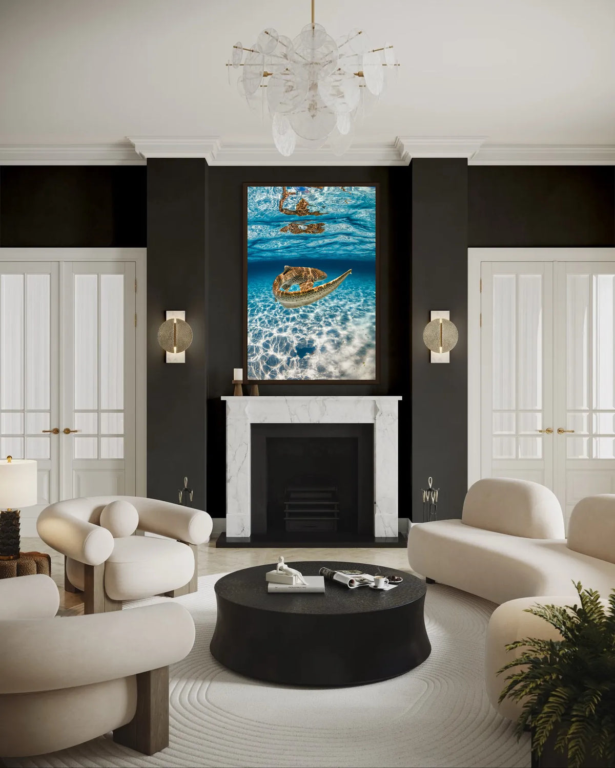 The Agile, float-framed in oak, in a room