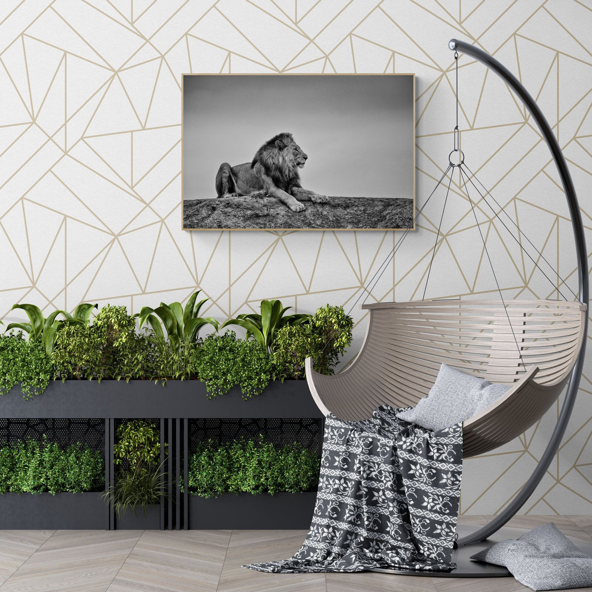 Lion art print — The King by Shannon Wild — view 3 in a room