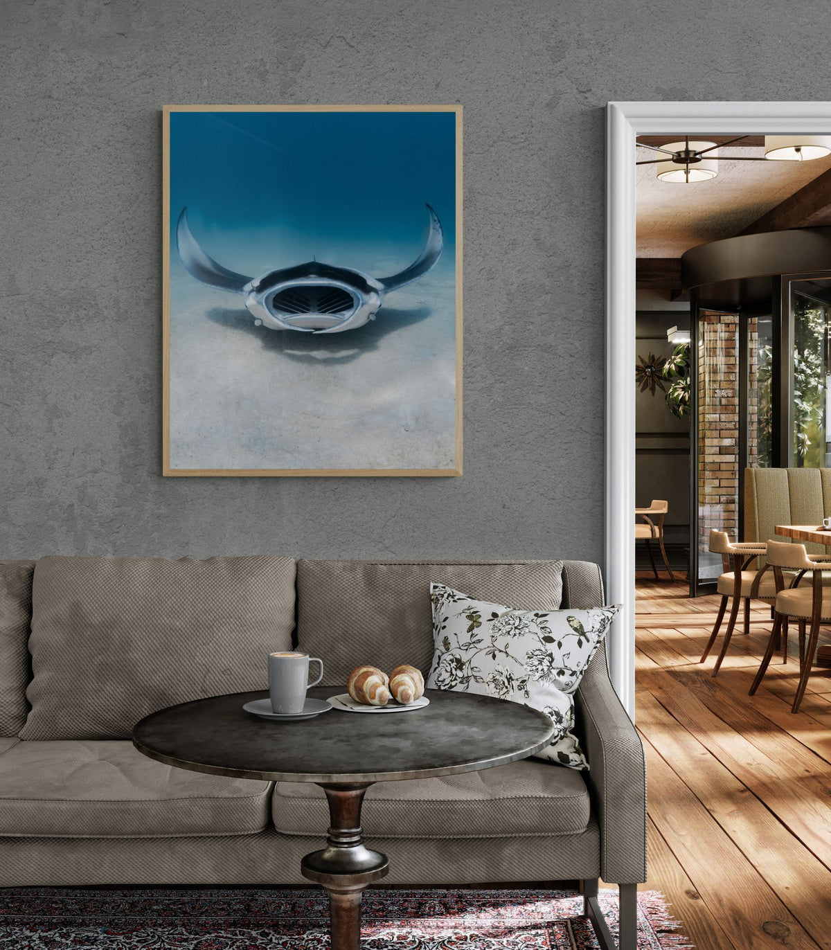 Manta ray art print — The Amazing by Jake Wilton — view 3 in a room