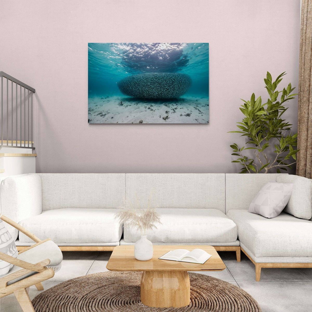 Bait ball art print — The Bait Ball by Andre Rerekura — view 3 in a room