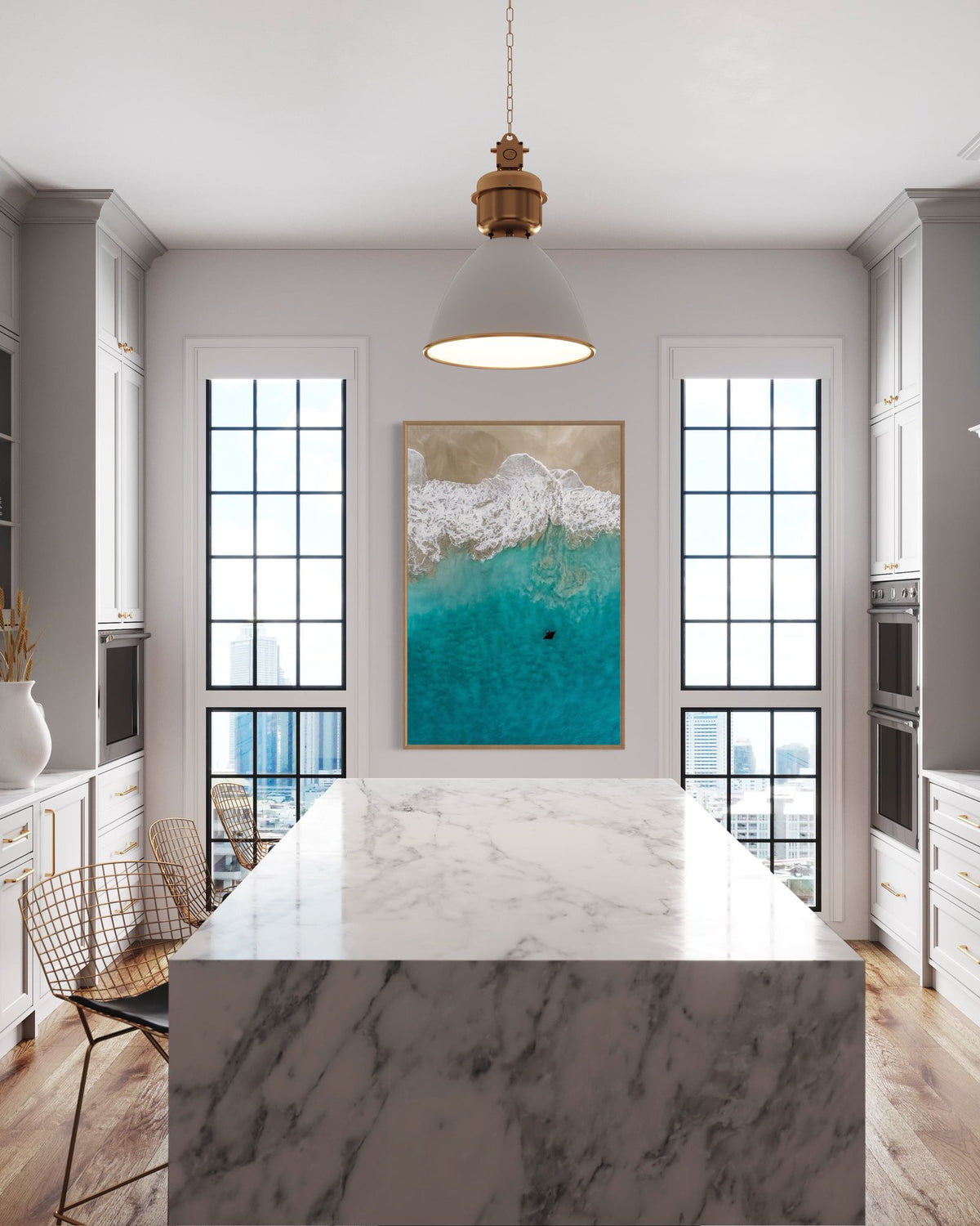 Manta ray art print — The Beauty by Jake Wilton — in a room setting, view 2 in a room