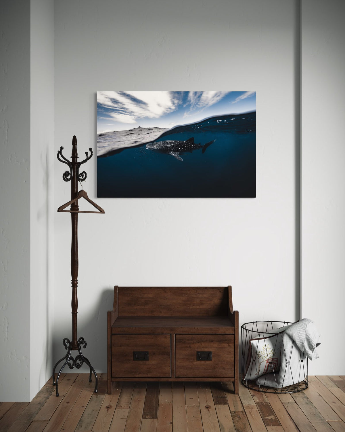Whale shark art print — The Best Of Both by Daniel Nicholson — in a room setting, view 2 in a room