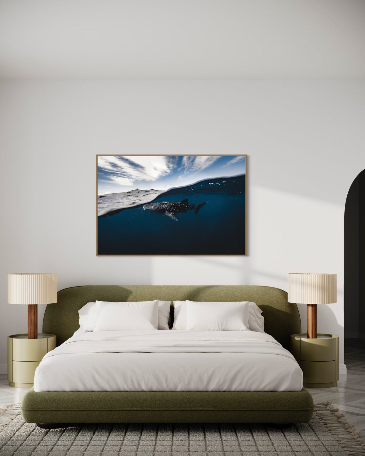 Whale shark art print — The Best Of Both by Daniel Nicholson — in a room setting, view 3 in a room