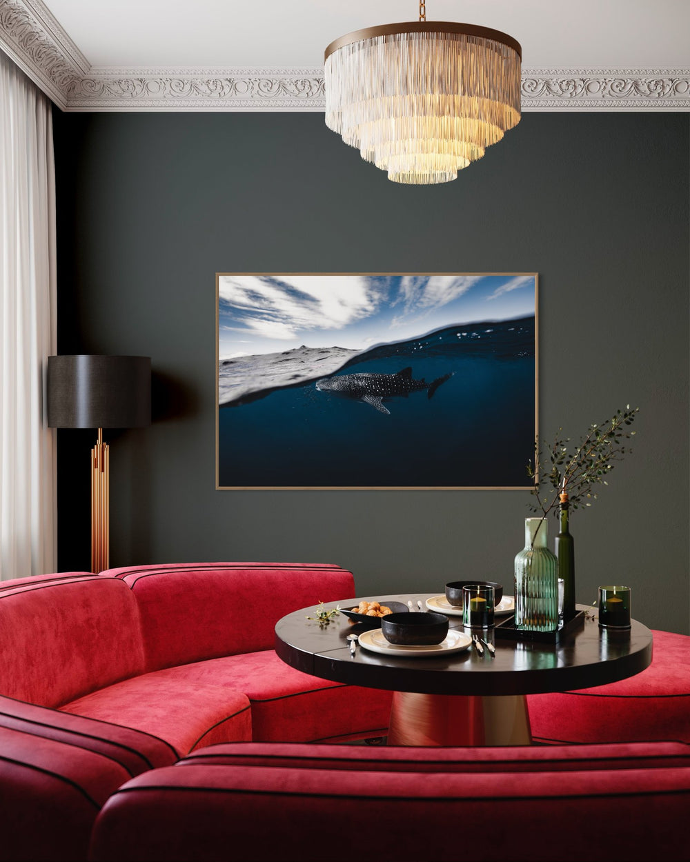 Whale shark art print — The Best Of Both by Daniel Nicholson — in a room setting, view 4 in a room