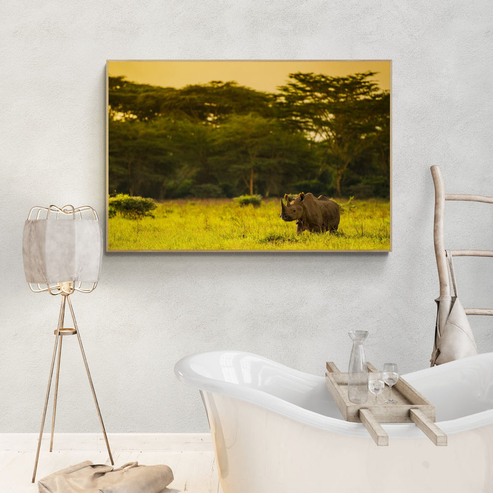 Black rhinoceros art print — The Black Rhino by Shannon Wild — view 4 in a room