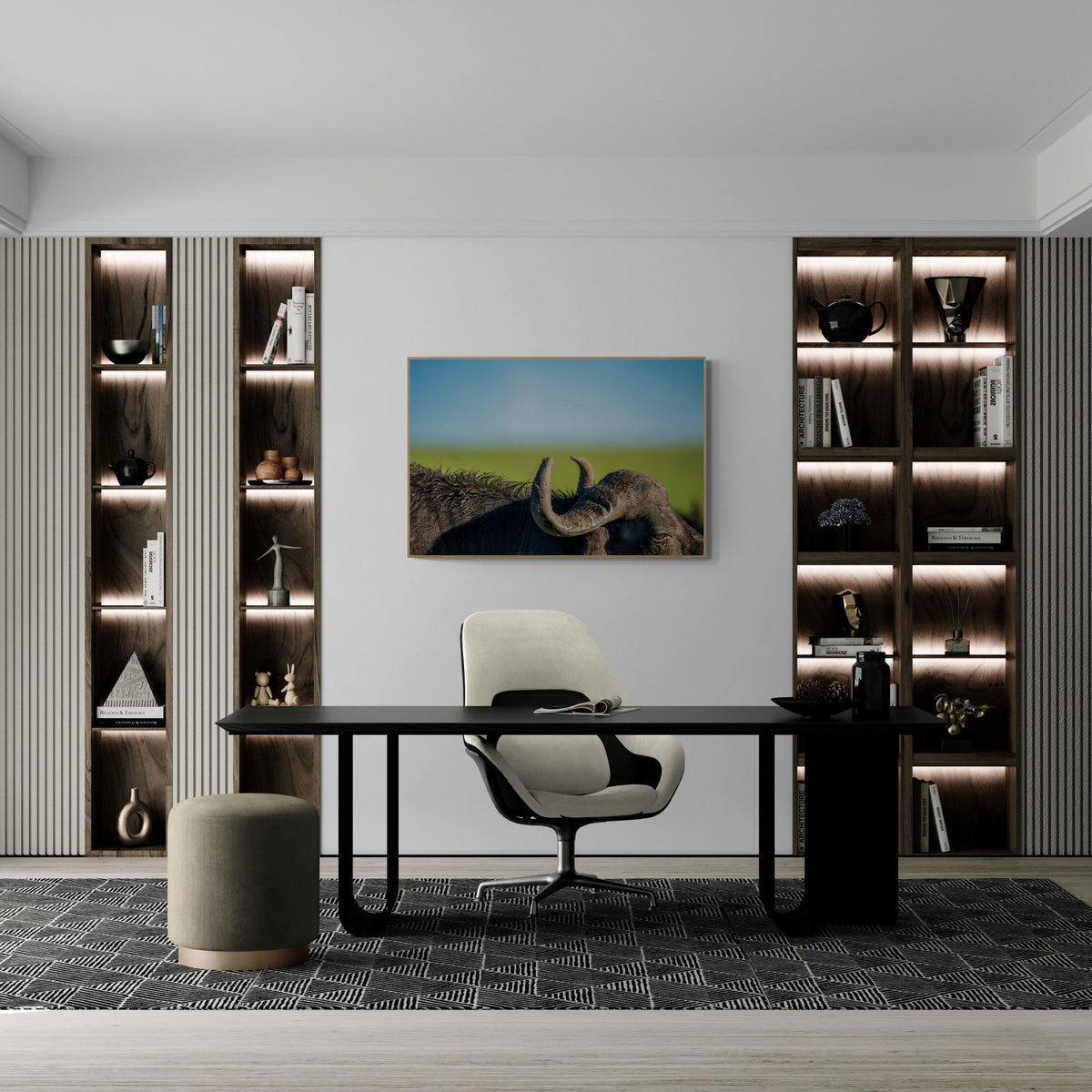 Cape buffalo art print — The Buffalo by Shannon Wild — view 3 in a room