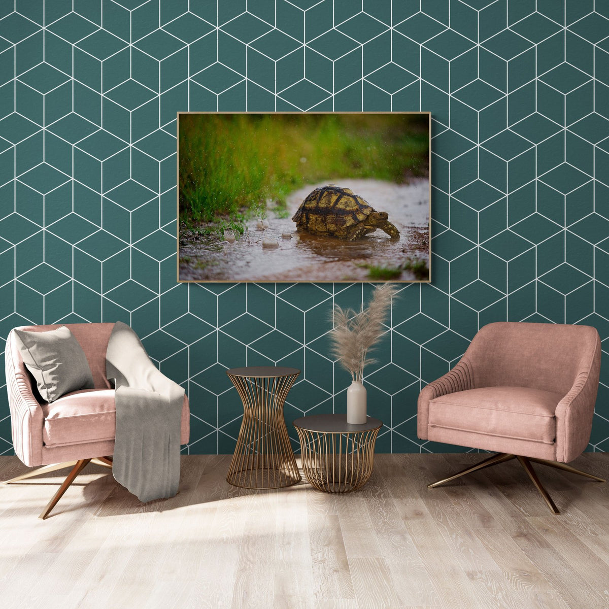 Wildebeest art print — The Crossing by Shannon Wild — view 3 in a room
