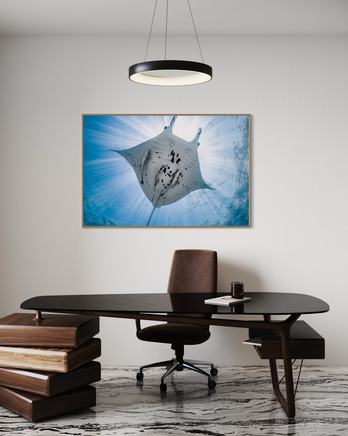 Manta ray art print — The Divine by Daniel Nicholson — view 2 in a room
