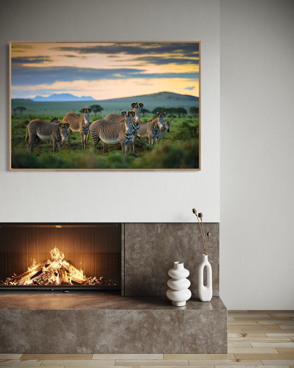 Grevy’s zebra art print — The Family by Shannon Wild — view 4 in a room