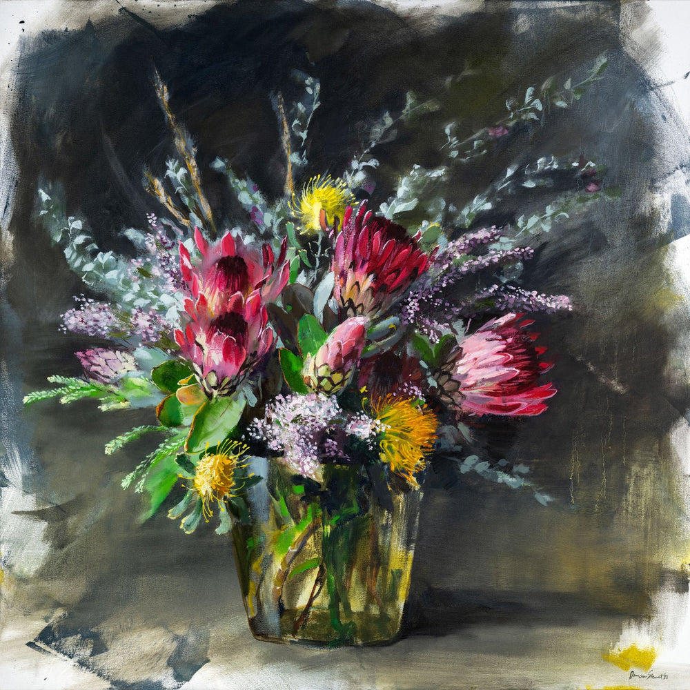 The Fynbos Feelings on fine art paper, framed in dark oak