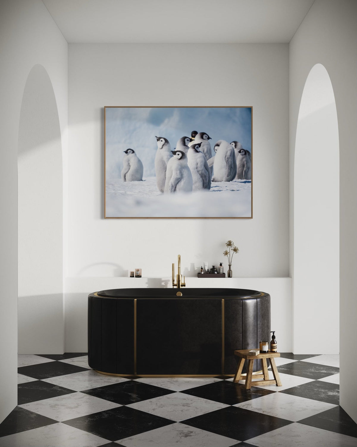 Penguin art print — The Gathering by Anouska Freedman — view 2 in a room