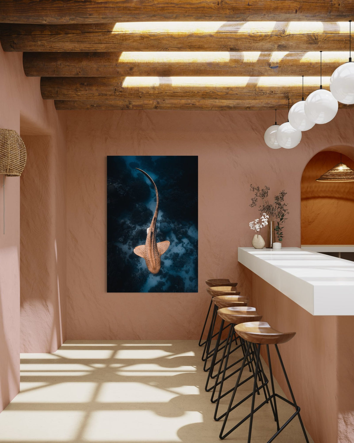 Leopard shark art print — The Graceful by Daniel Nicholson — view 2 in a room