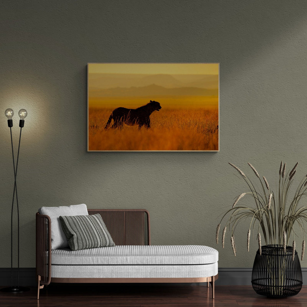 Cheetah art print — The Gracious by Shannon Wild — view 2 in a room
