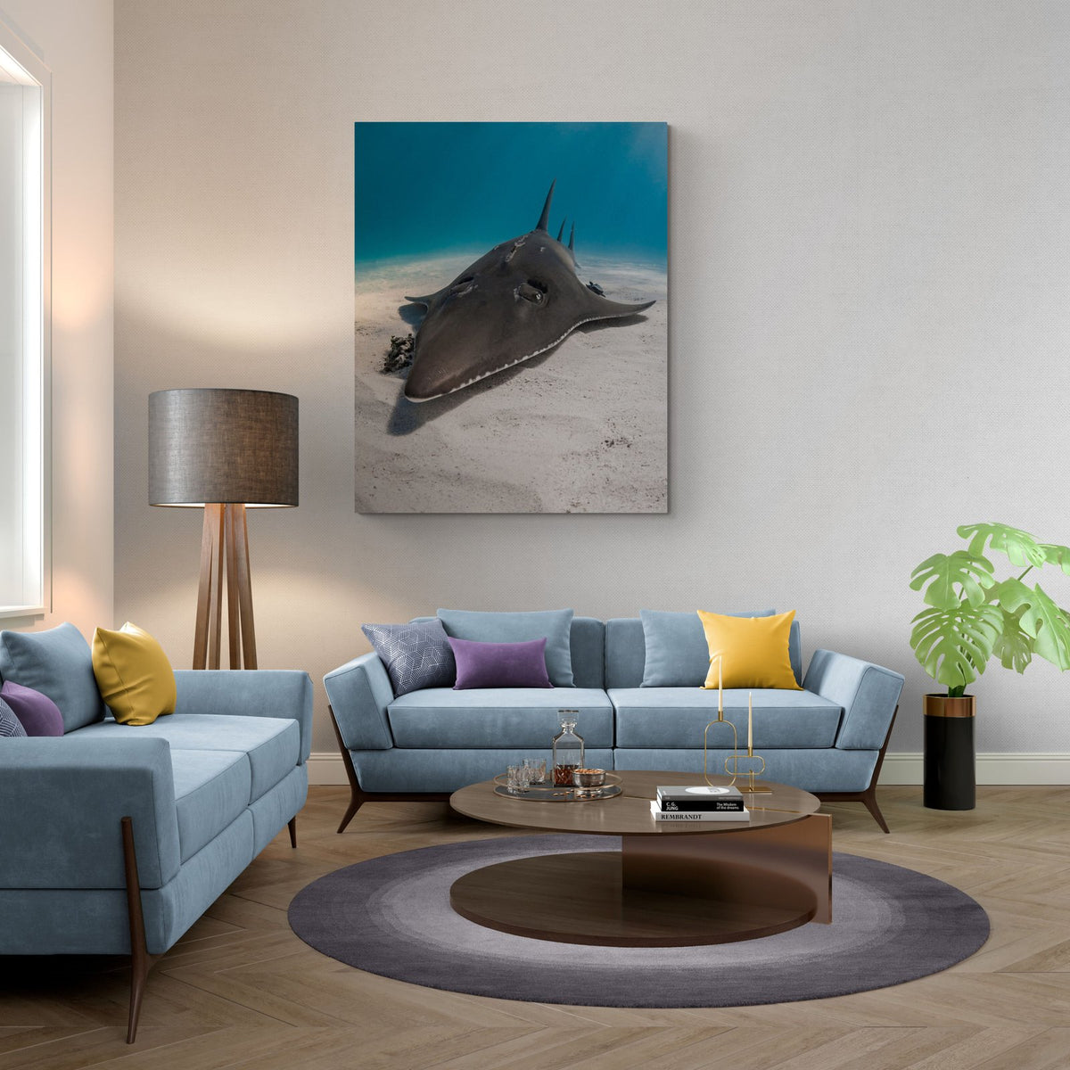 Guitarfish art print — The Guitar by Jake Wilton — view 2 in a room