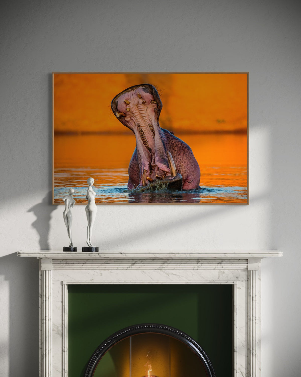 Hippopotamus art print — The Hippo by Shannon Wild — view 2 in a room