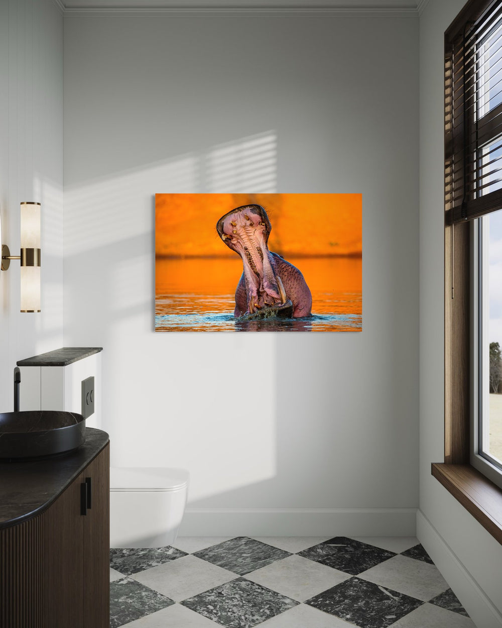 Hippopotamus art print — The Hippo by Shannon Wild — view 4 in a room