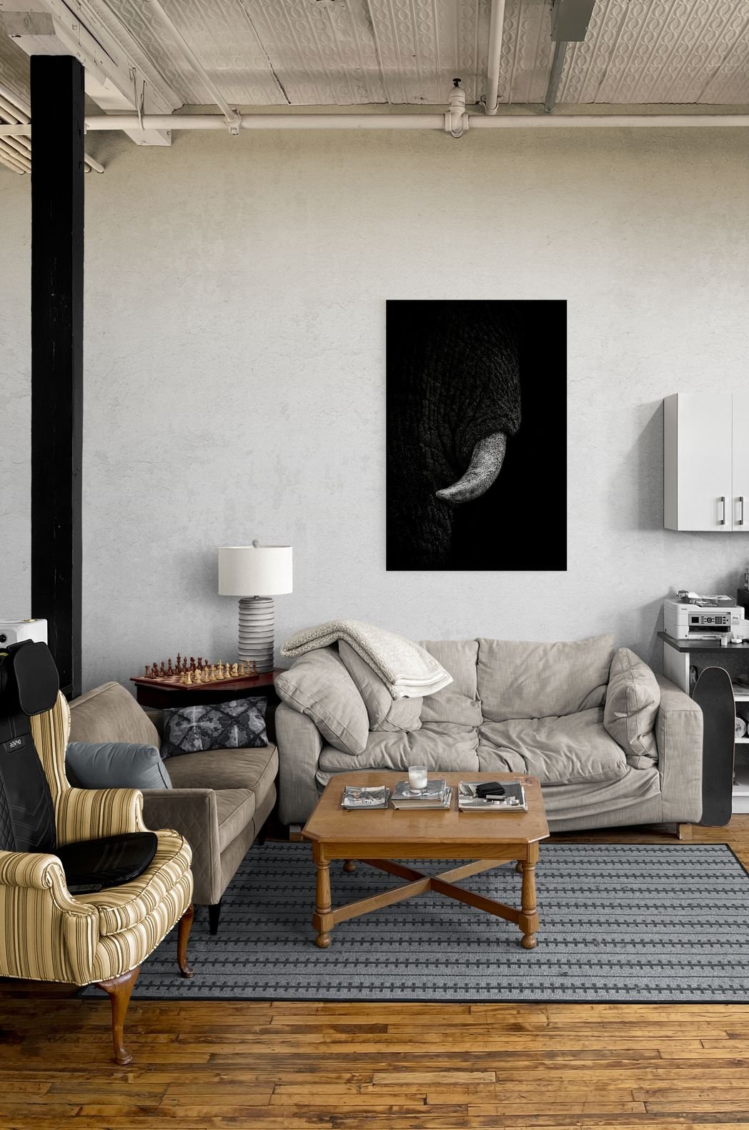 Elephant art print — The Ivory by Shannon Wild — view 3 in a room
