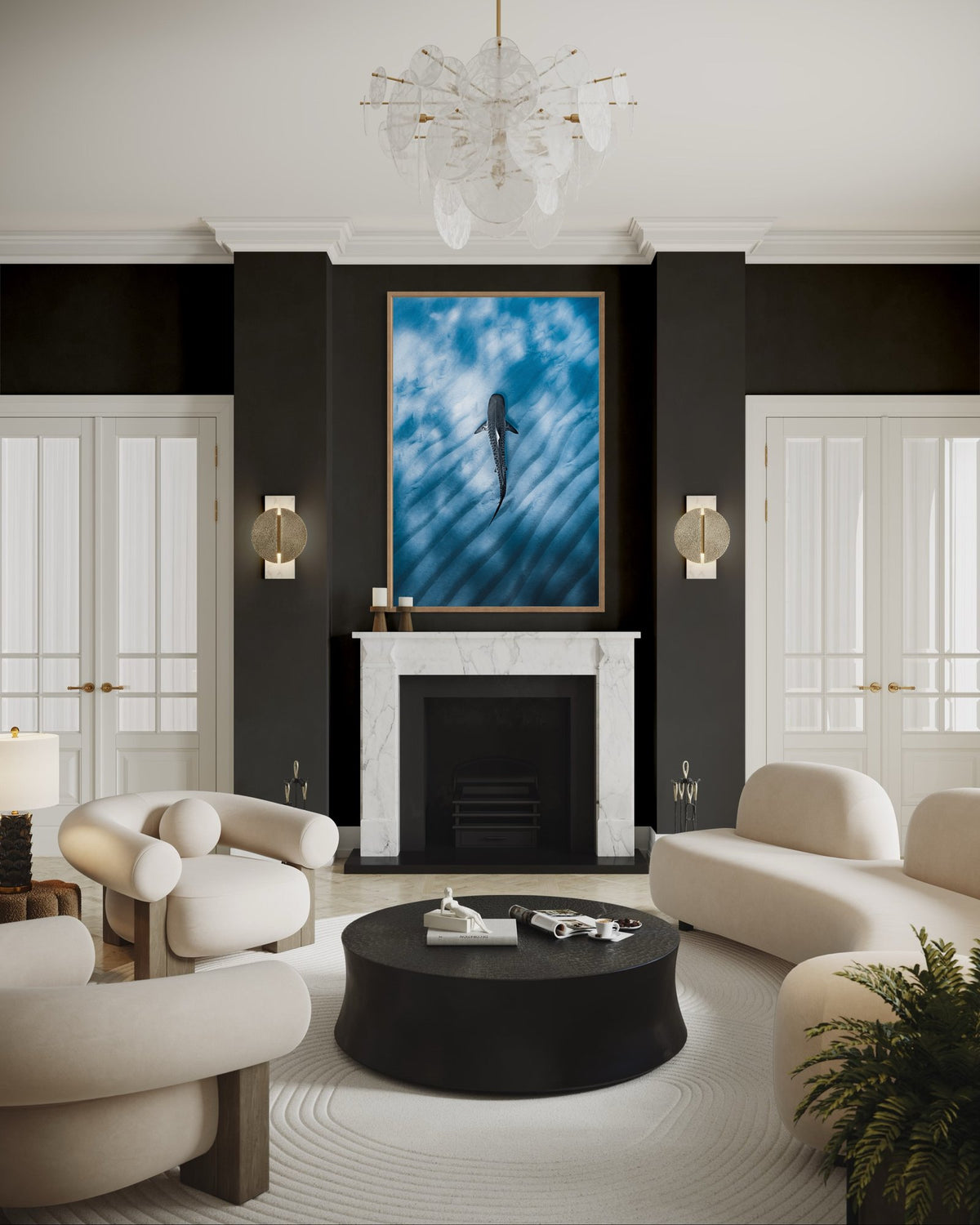 Tiger shark art print — The Lone Tiger by Daniel Nicholson — view 3 in a room