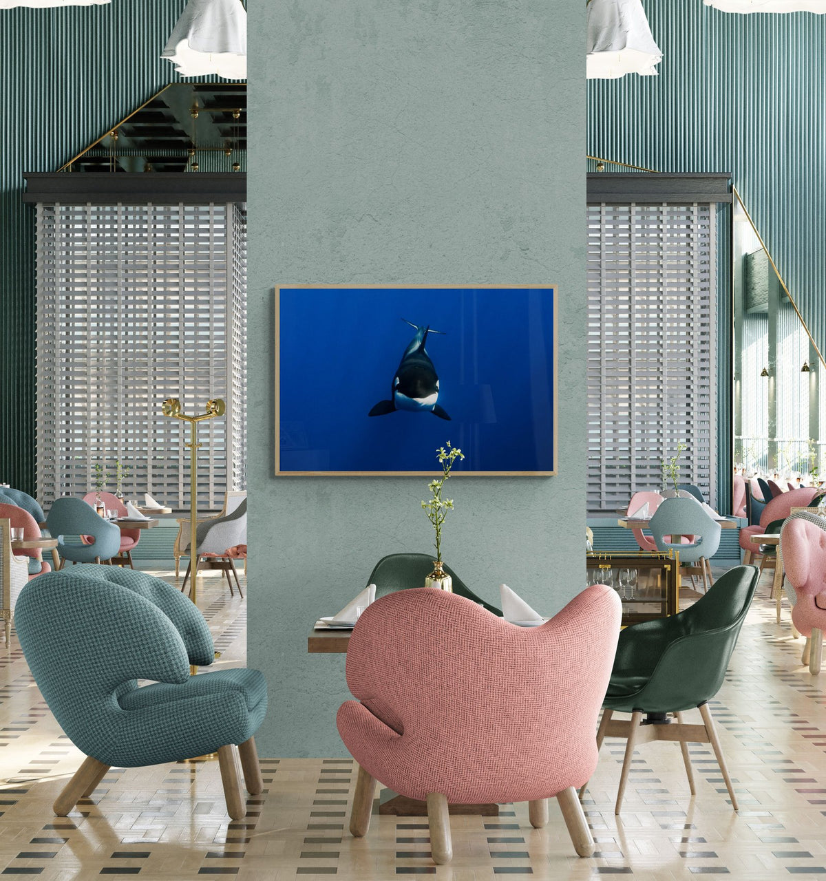 Orca art print — The Orca by Jake Wilton — view 2 in a room