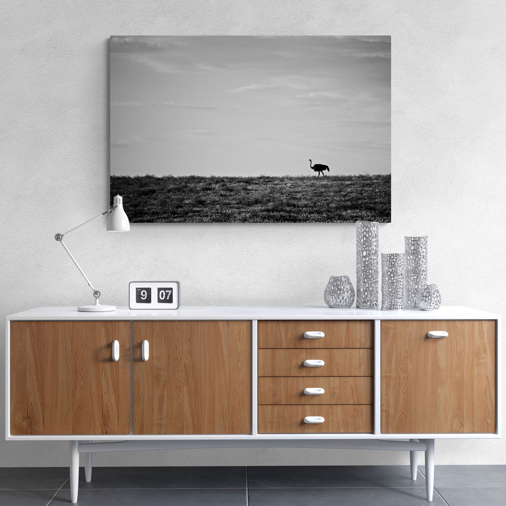 Ostrich art print — The Ostrich by Shannon Wild — view 4 in a room