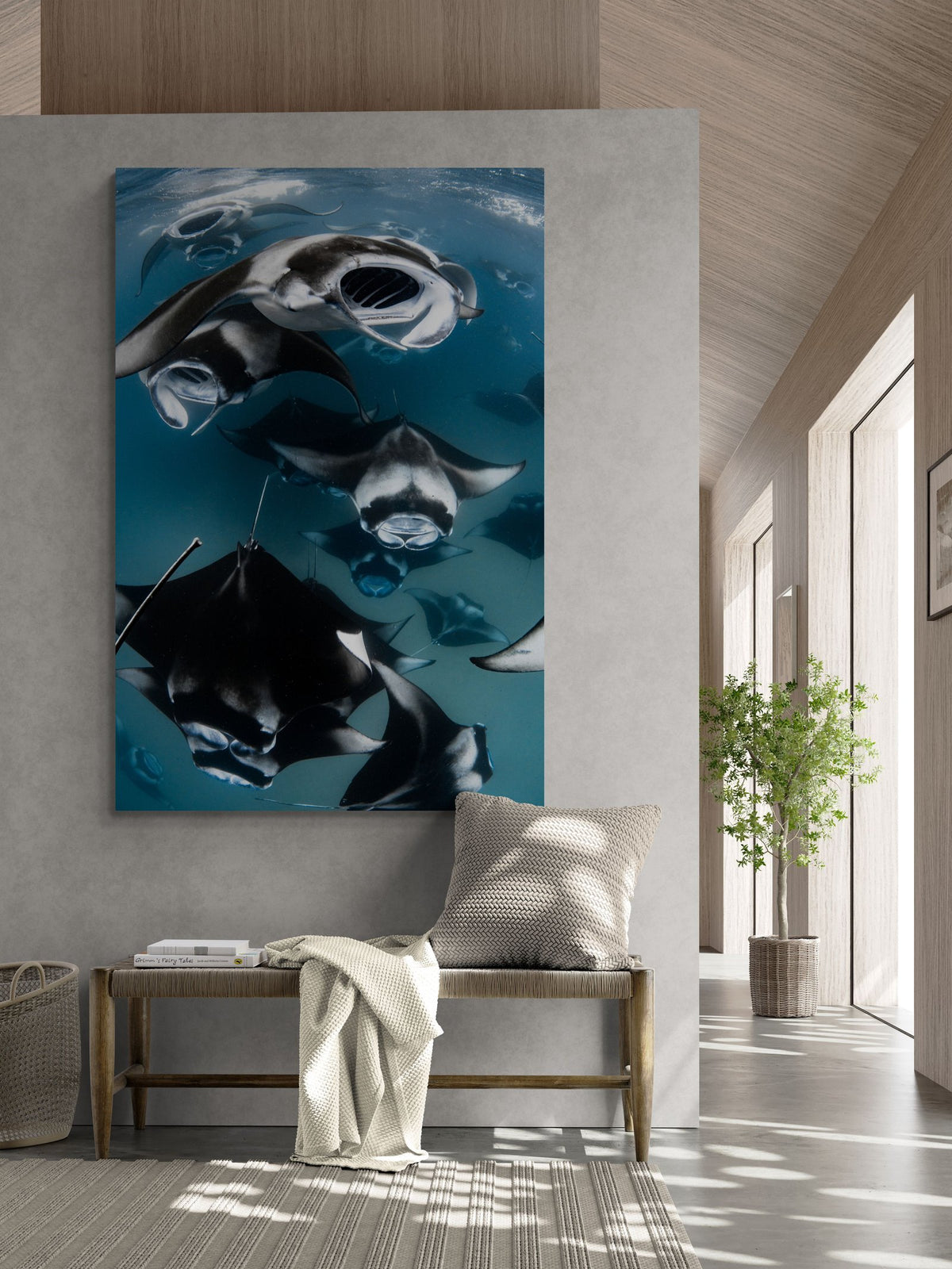 Manta ray art print — The Rays by Jake Wilton — view 3 in a room