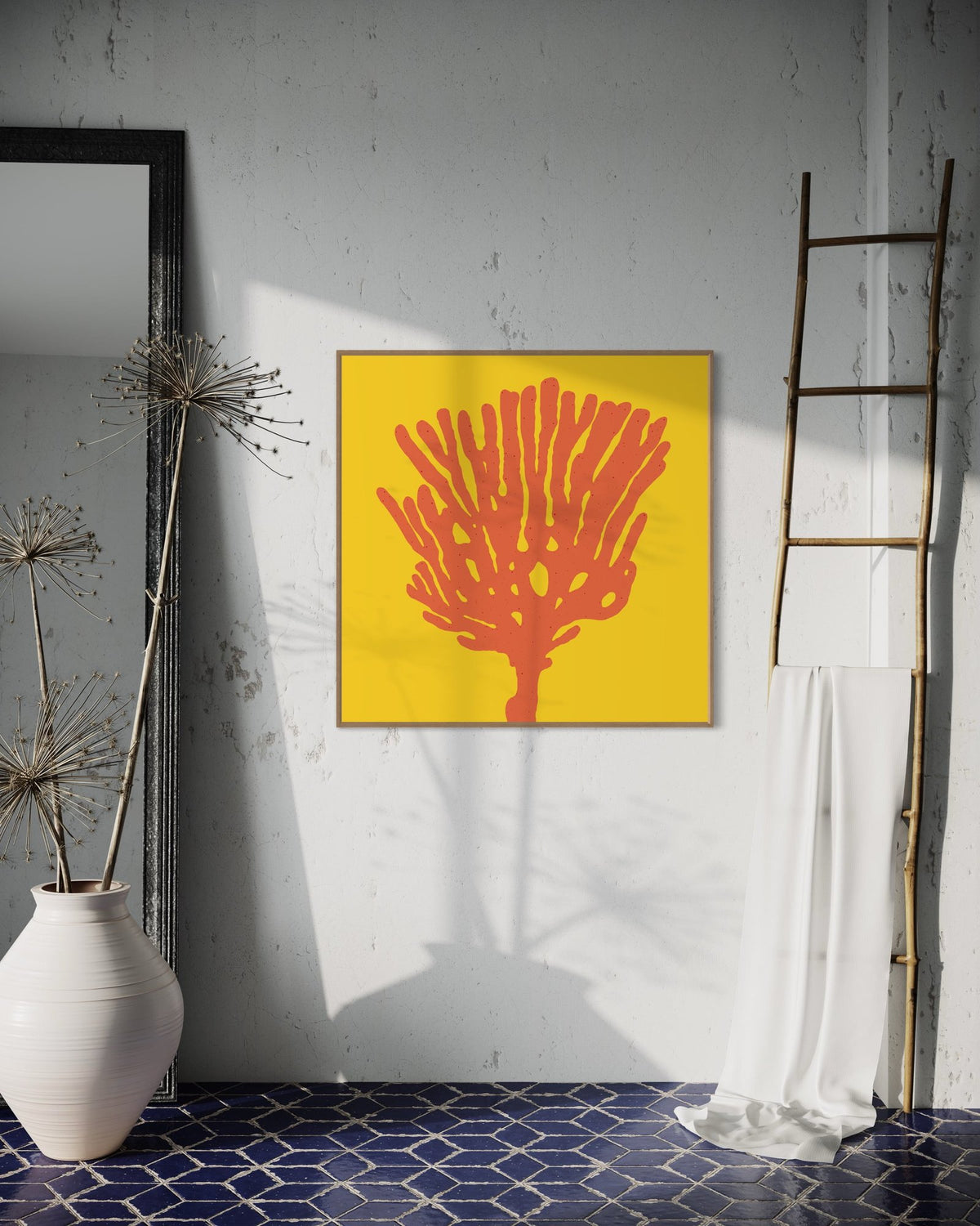Red finger sponge art print — The Red Finger Sponge by Ian Daniell — view 2 in a room