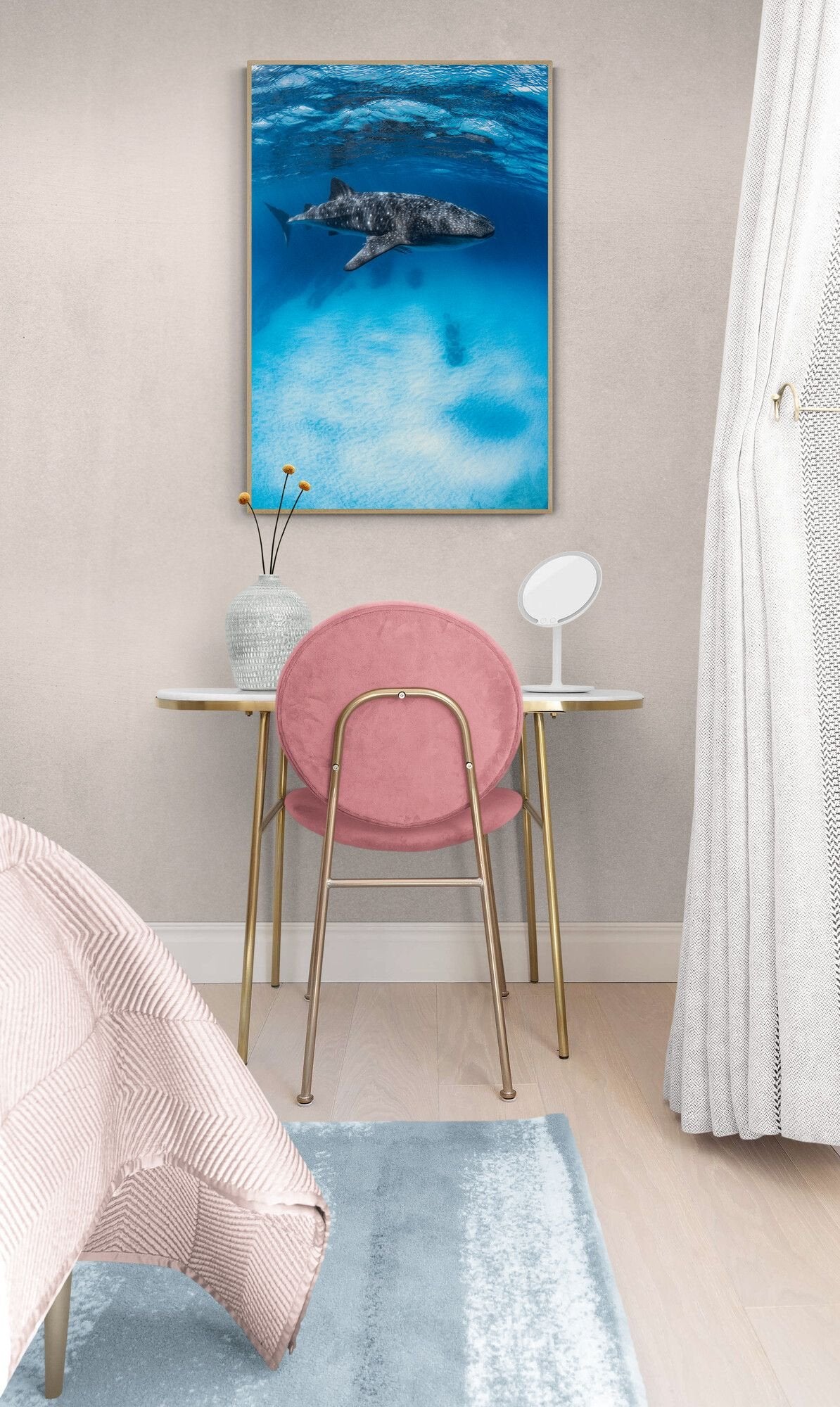 Whale shark art print — The Sensitive by Ollie Clarke — view 2 in a room