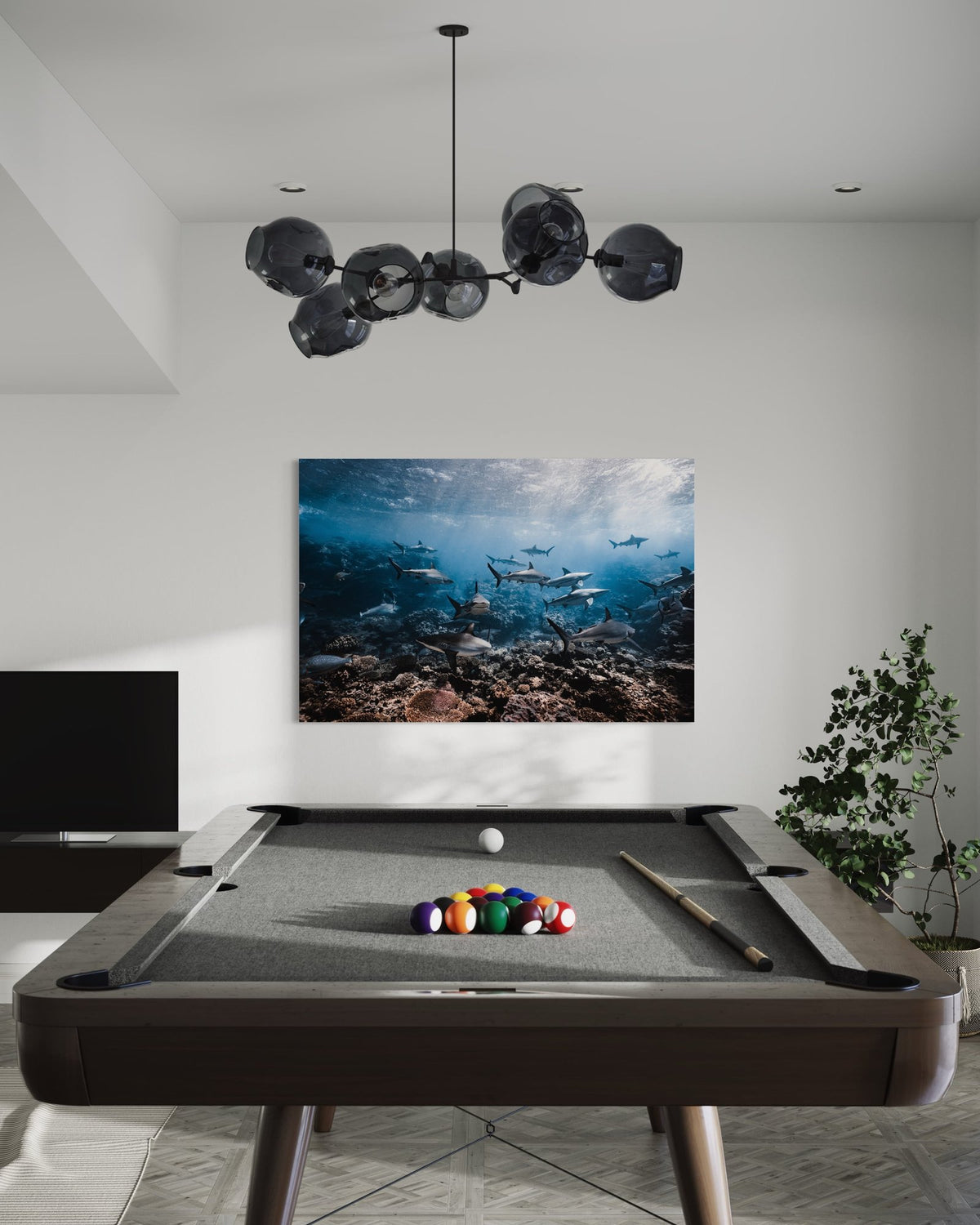 Shark art print — The Shark Paradise by Daniel Nicholson — view 2 in a room