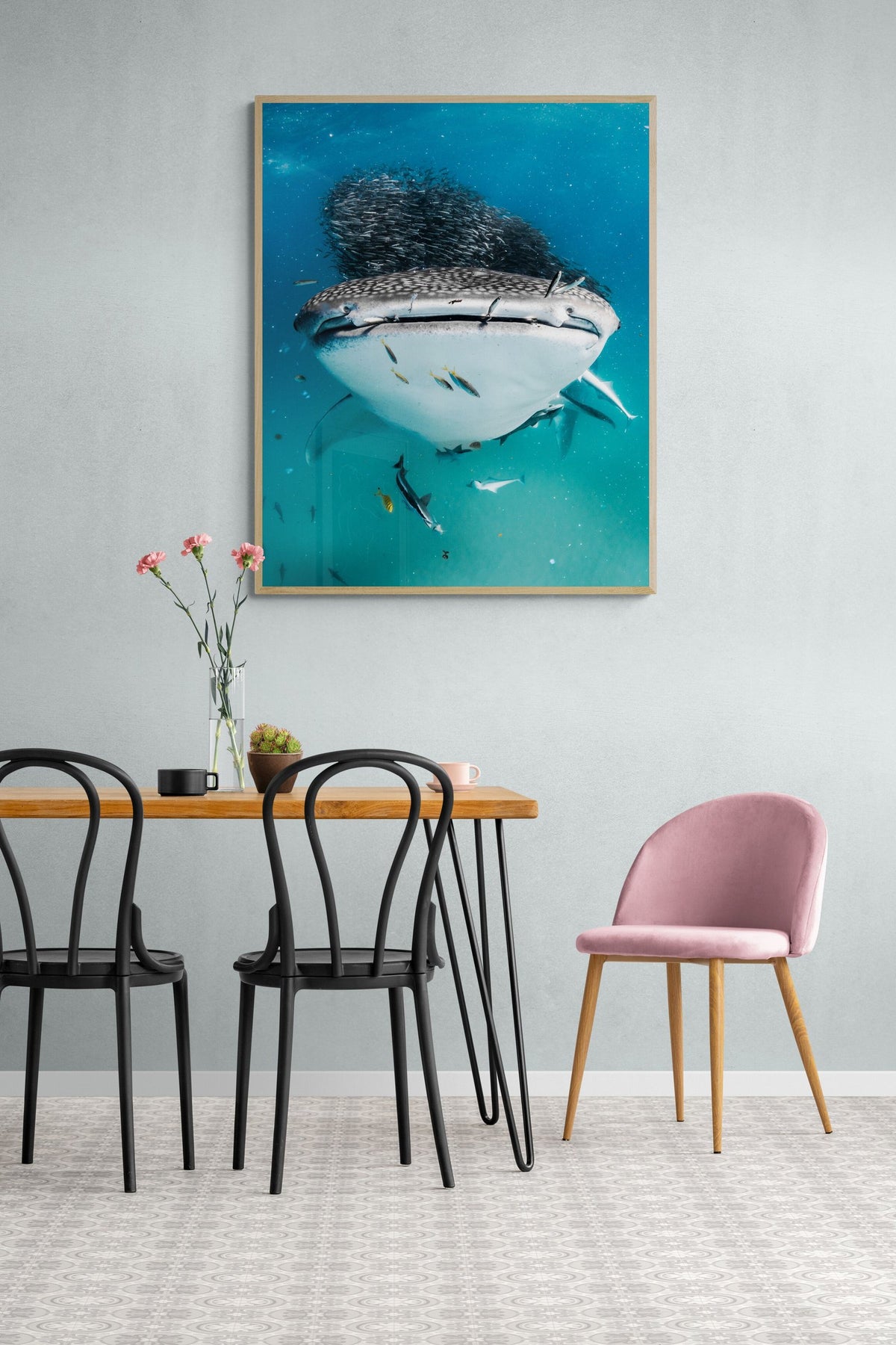 Whale shark art print — The Smile by Jake Wilton — view 3 in a room