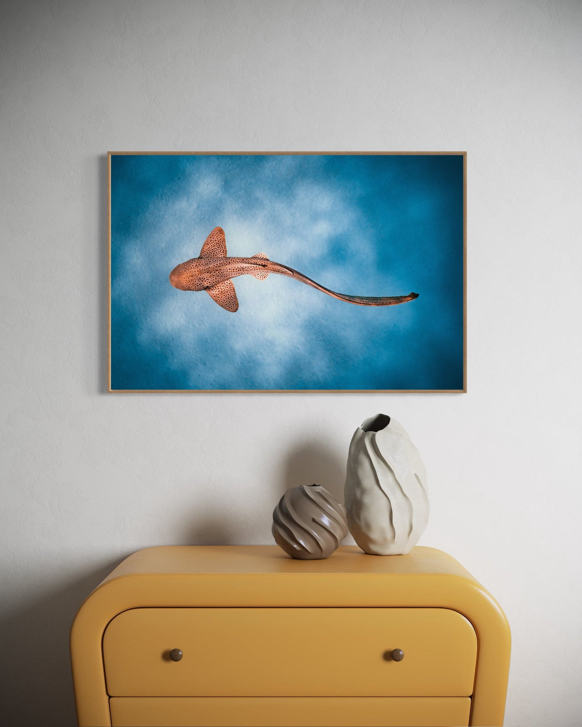 Leopard shark art print — The Spot by Daniel Nicholson — in a room setting, view 3 in a room