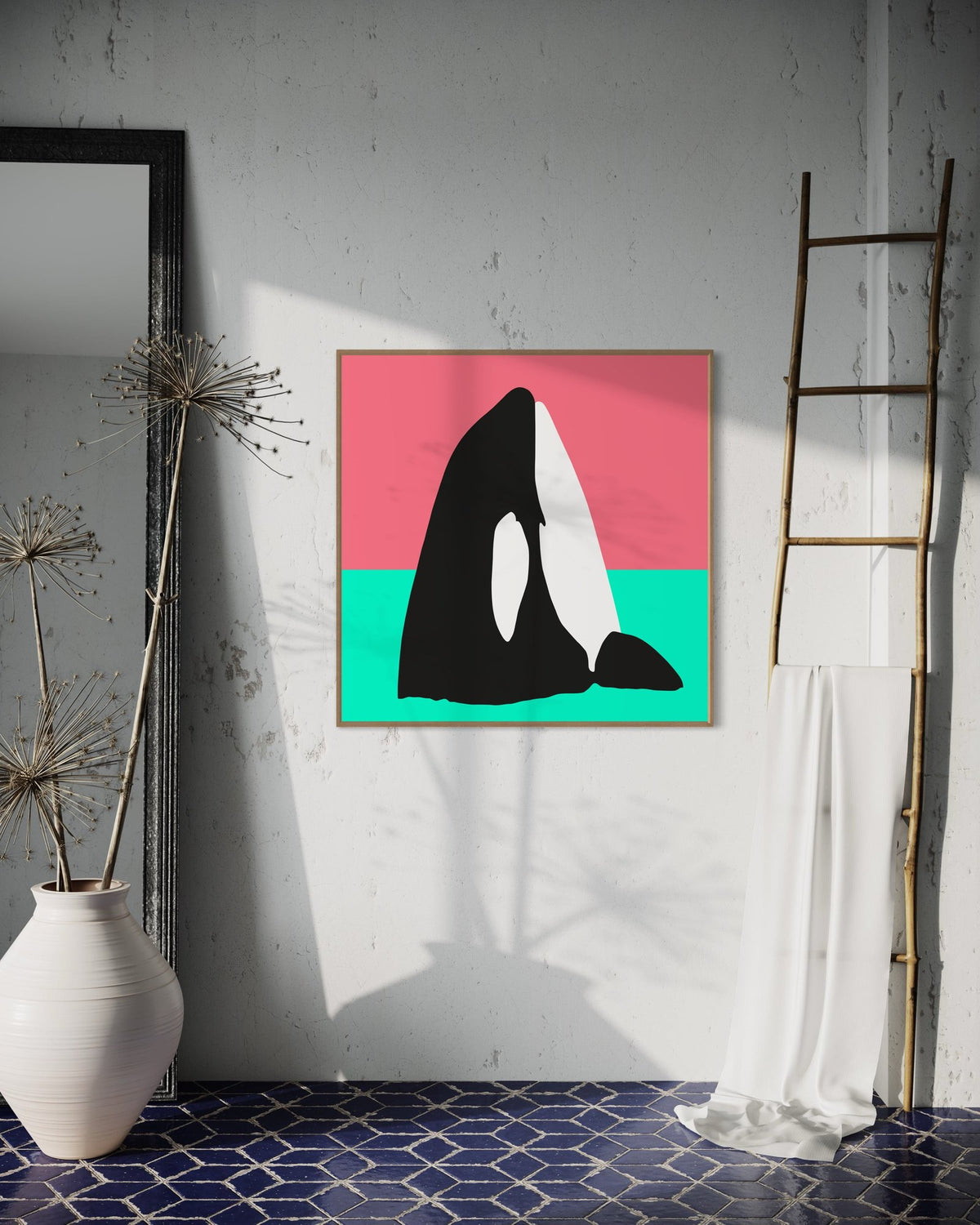 Orca art print — The Spyhop by Ian Daniell — view 3 in a room