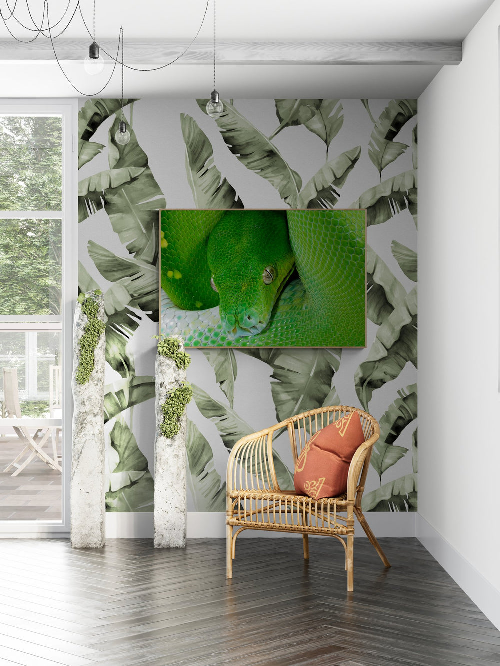 Green tree python art print — The Tree Python by Shannon Wild — view 4 in a room