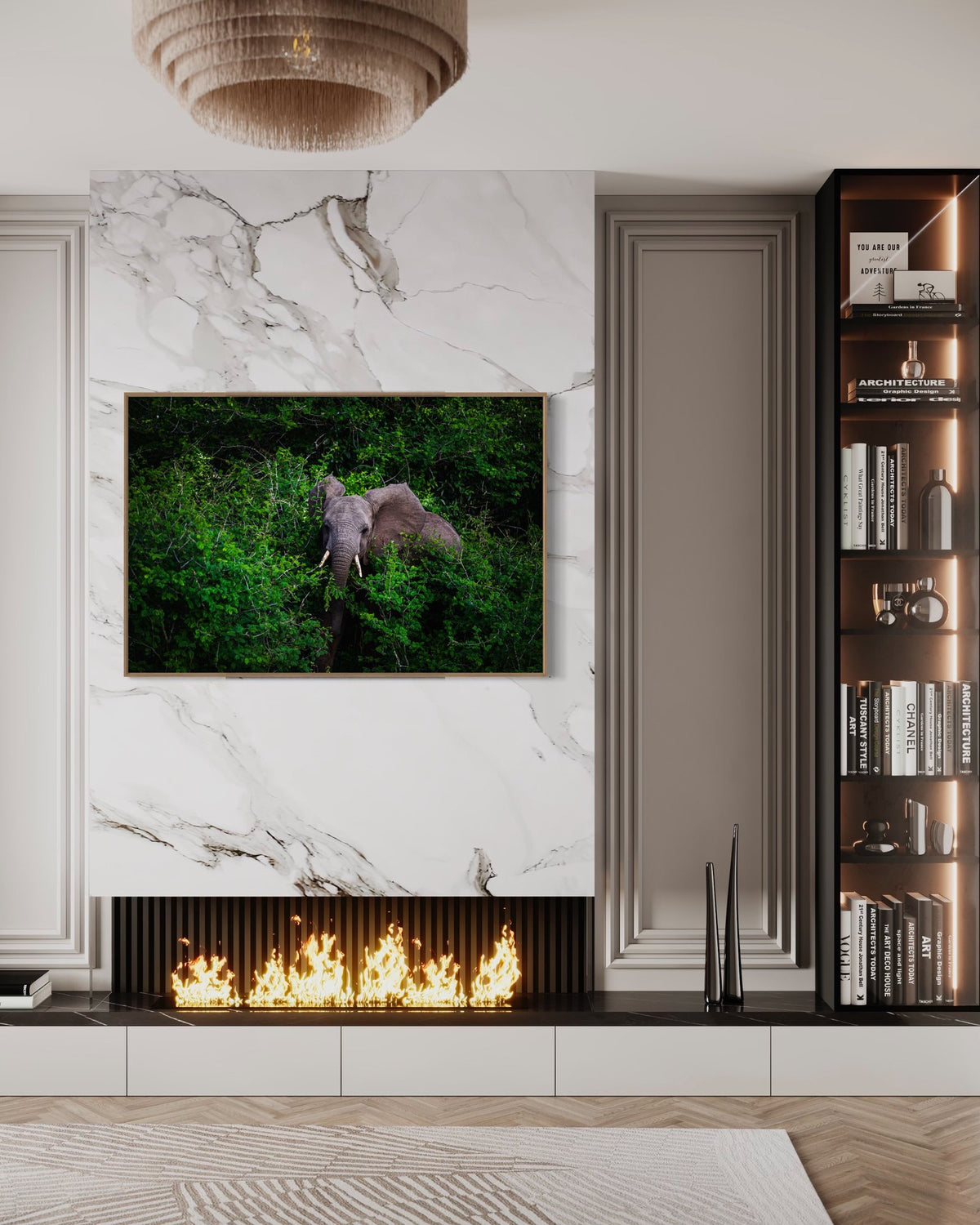 Elephant art print — The Warmth by Paul Hilton — view 2 in a room