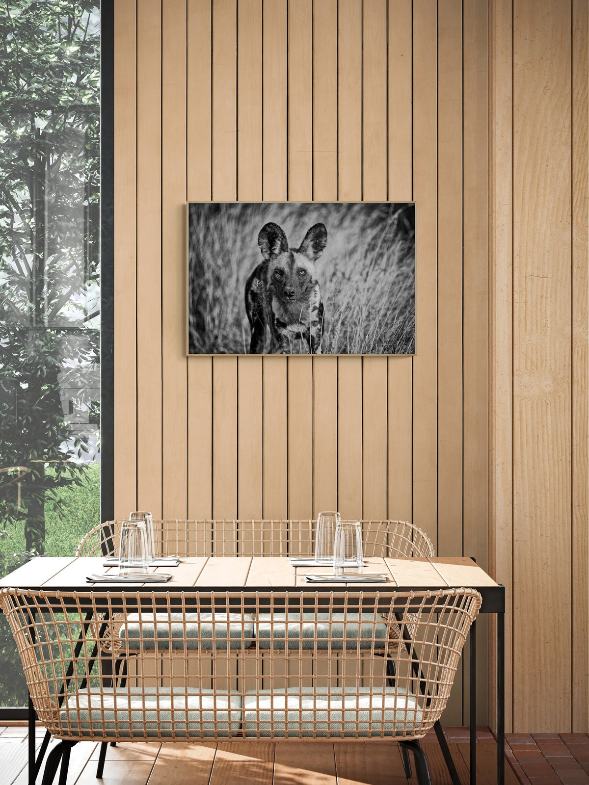African wild dog art print — The Wild Dog by Shannon Wild — view 2 in a room