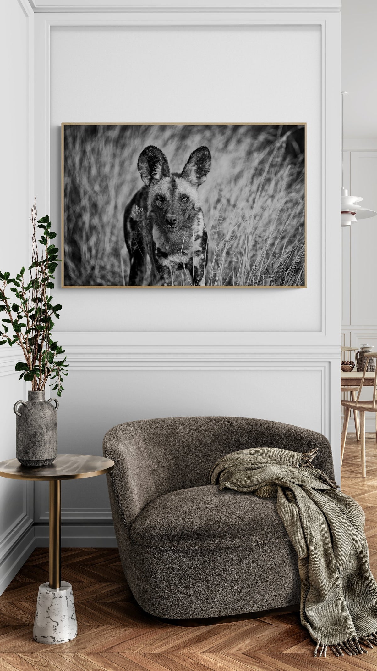 African wild dog art print — The Wild Dog by Shannon Wild — view 3 in a room