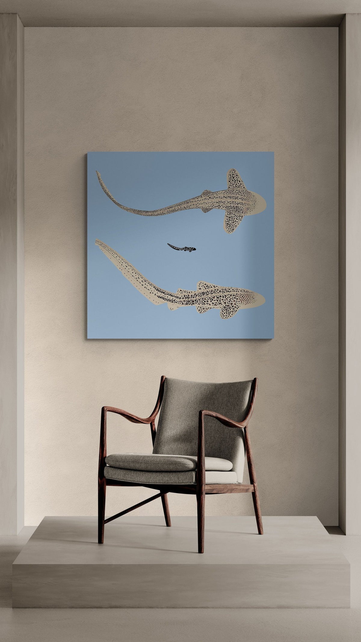 Zebra shark art print — The Zebra Shark by Ian Daniell — view 2 in a room