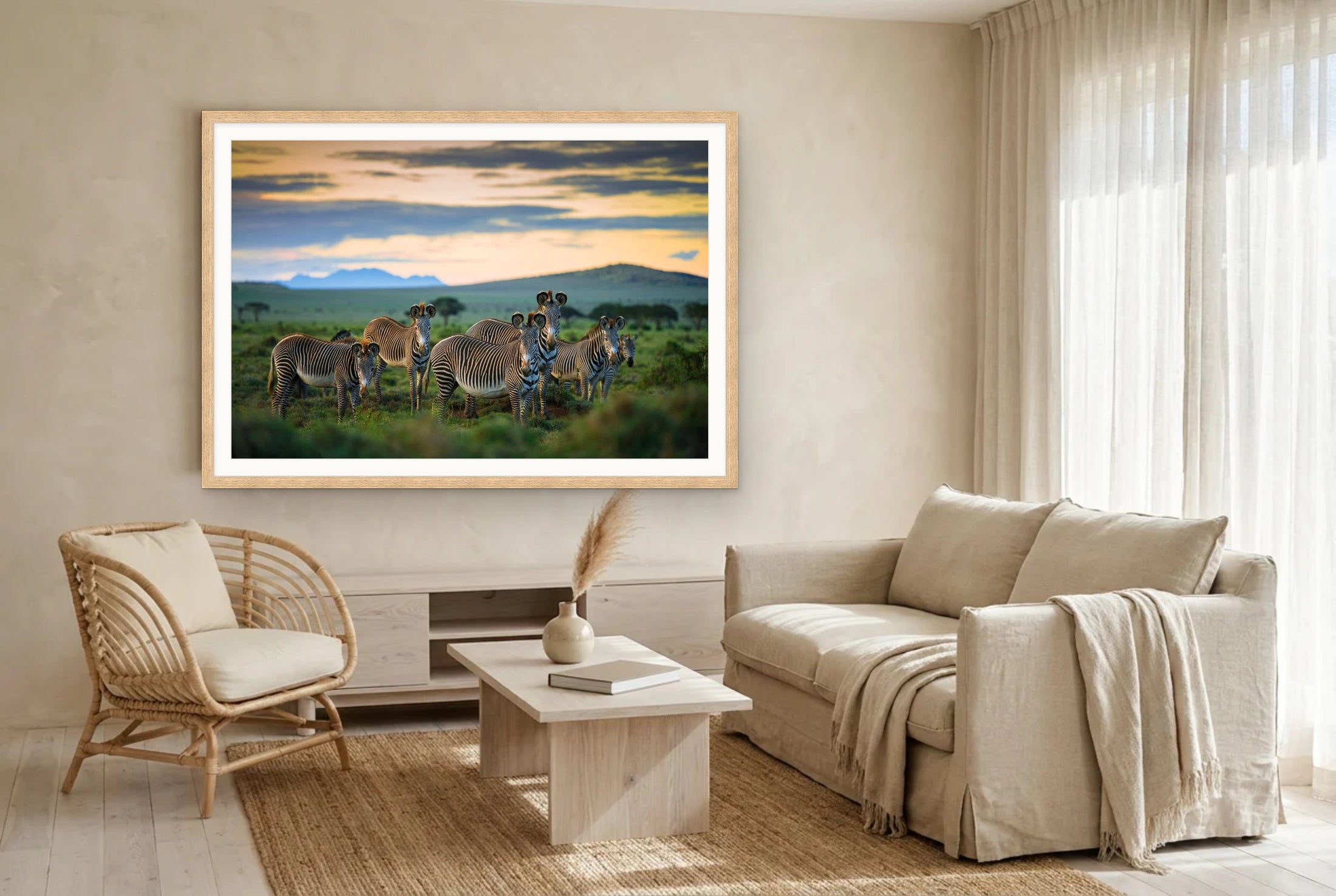 The Family by Shannon Wild, a GeoChange edition, hanging in a living room